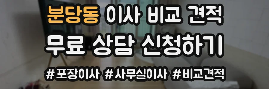 분당동 이사 비교 견적