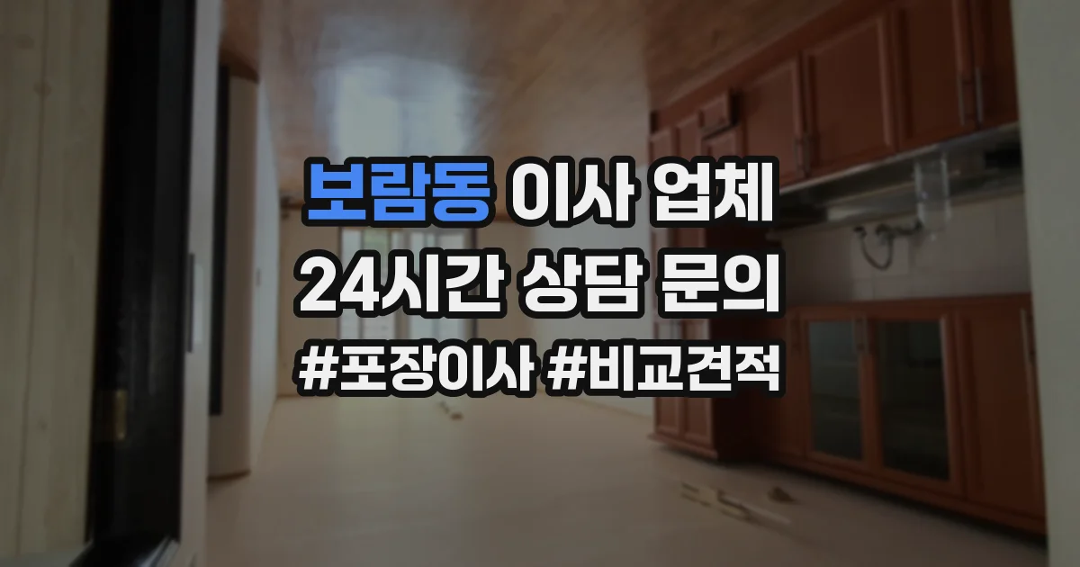 보람동 이사 업체