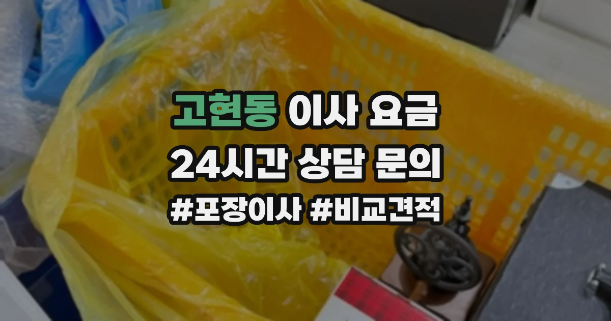 고현동 이사 요금