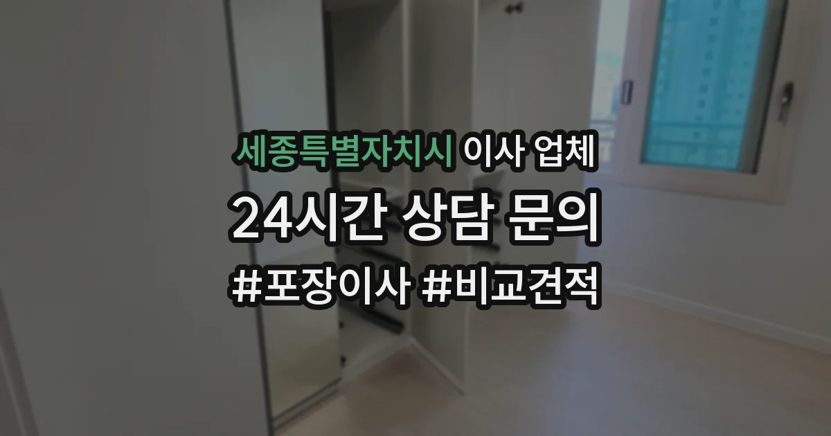 세종특별자치시 이사 업체
