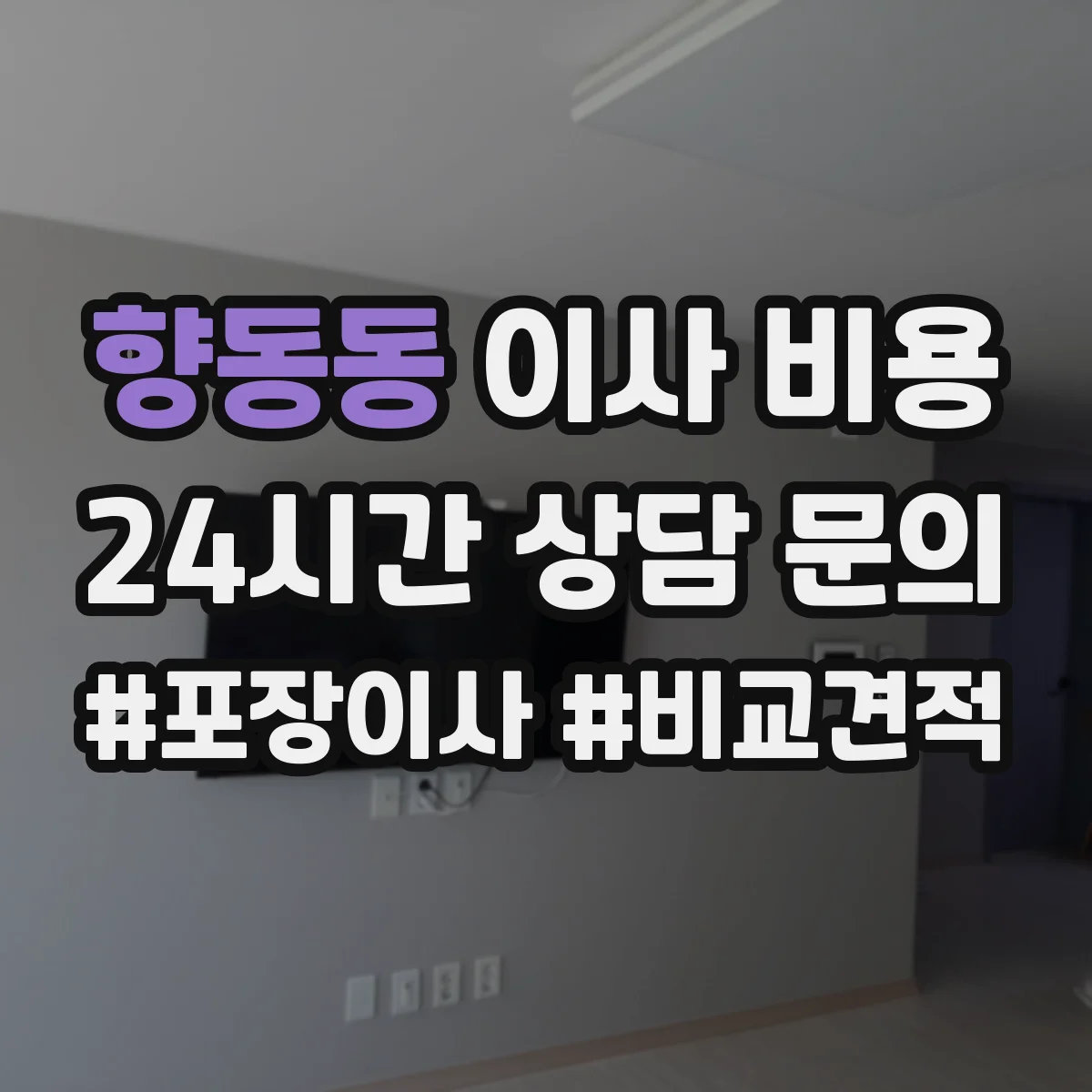 향동동 이사 비용