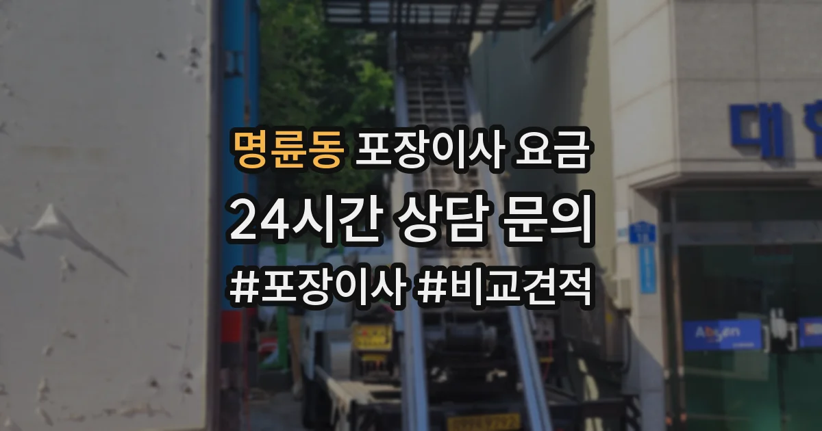 명륜동 포장이사 요금