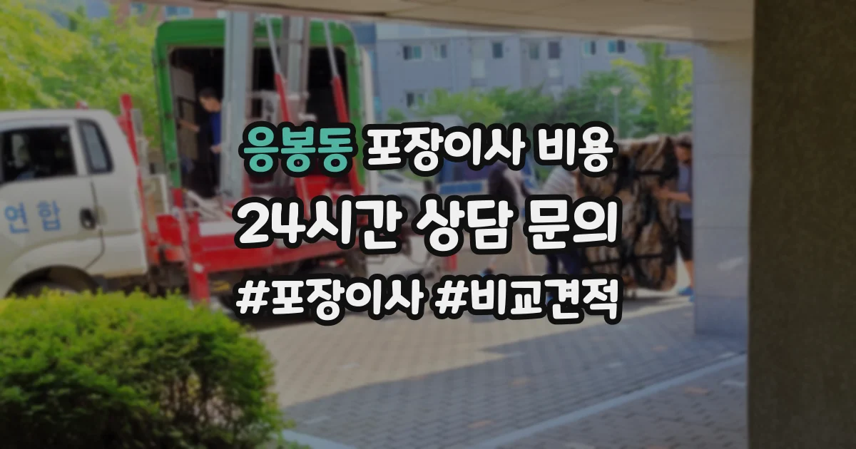 응봉동 포장이사 비용