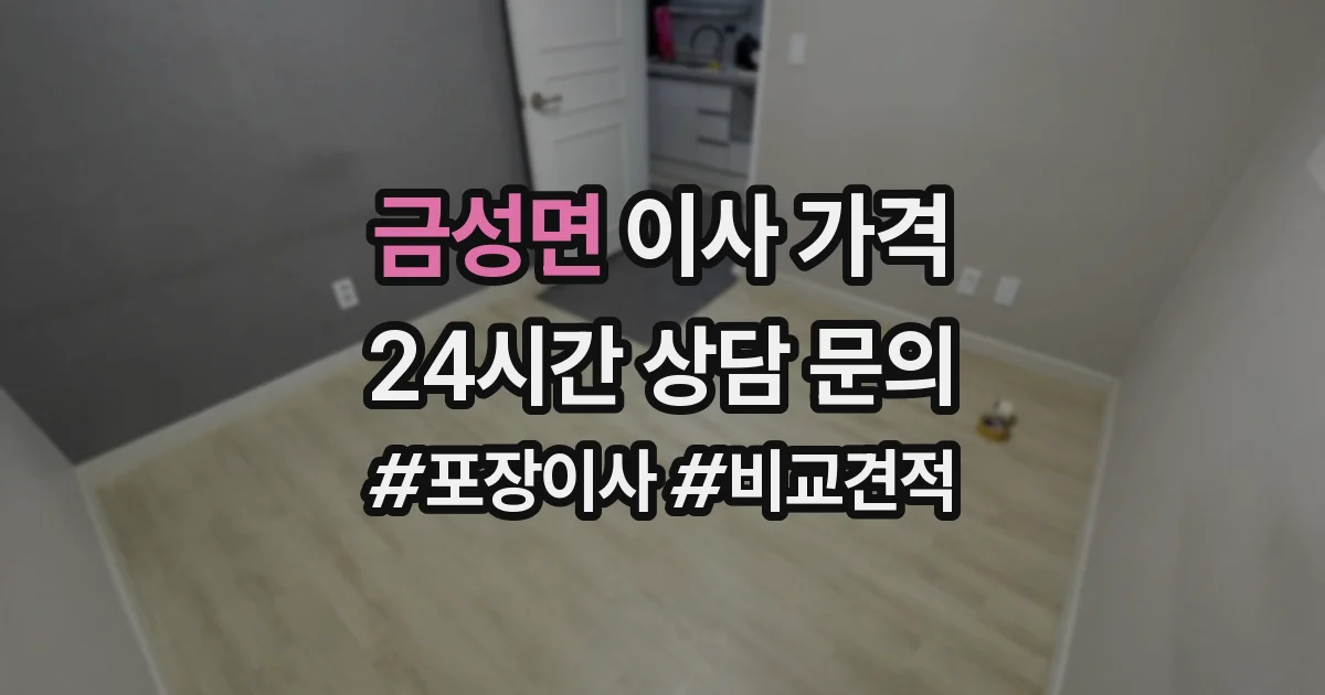 금성면 이사 가격