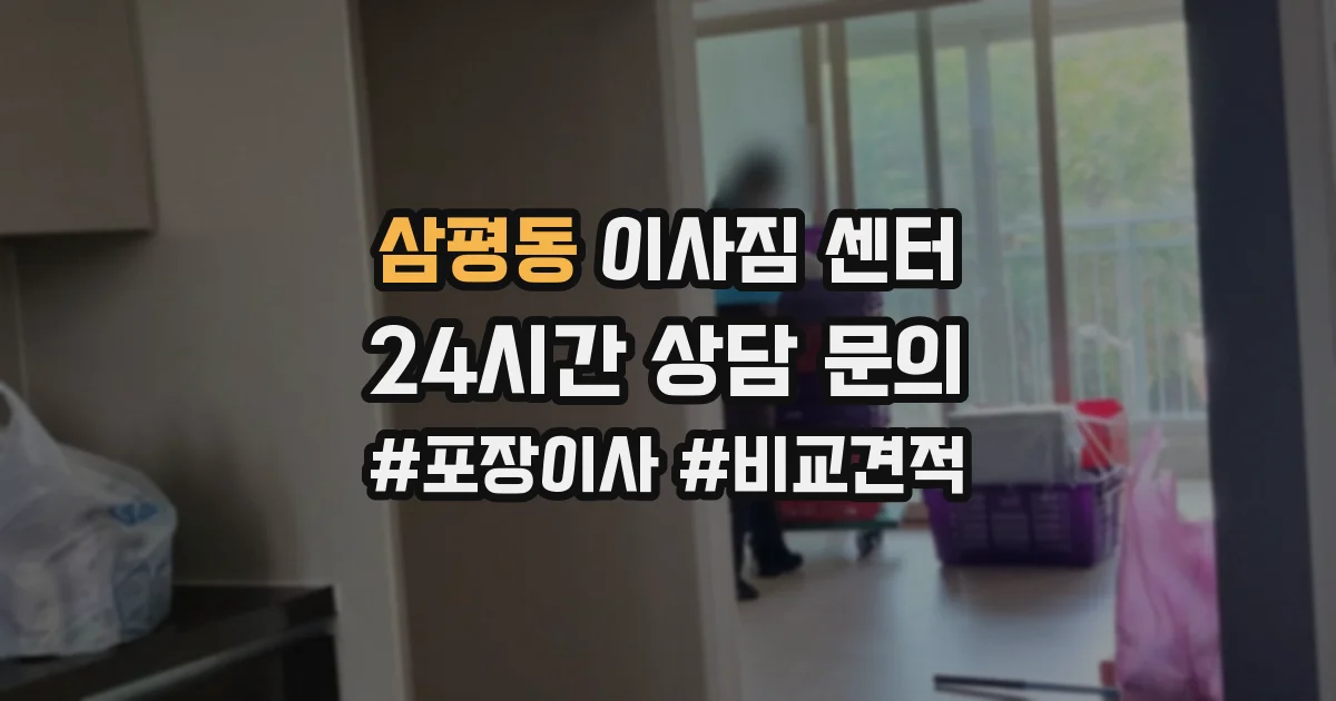 삼평동 이사짐 센터