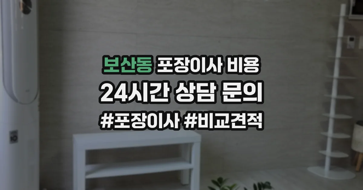 보산동 포장이사 비용