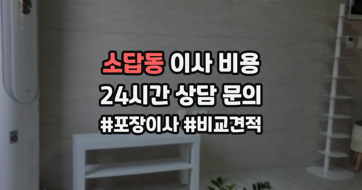 소답동 이사 비용