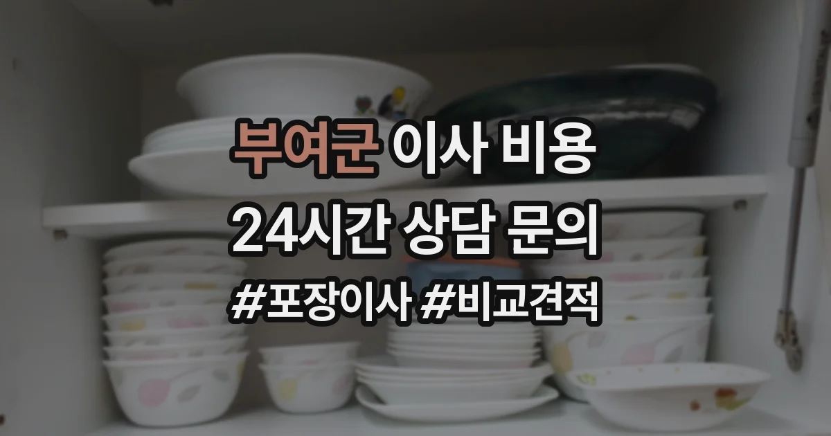 부여군 이사 비용