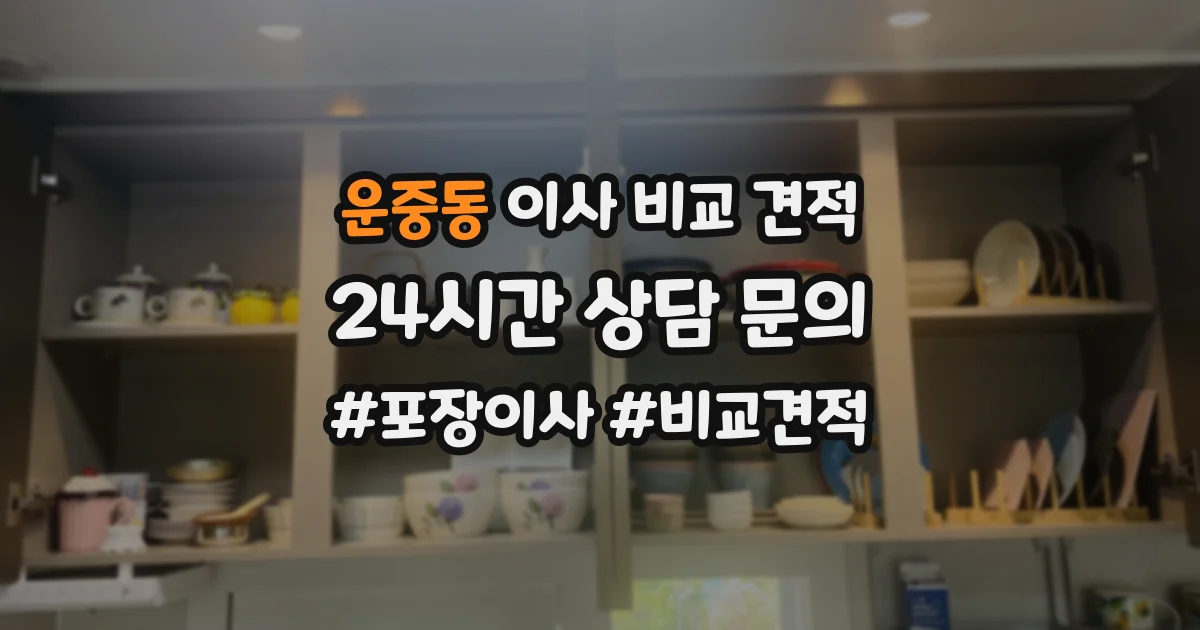 운중동 이사 비교 견적