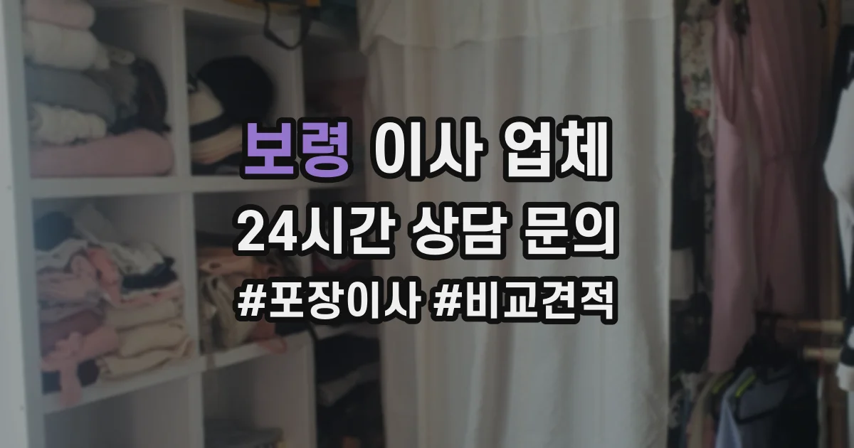 보령 이사 업체