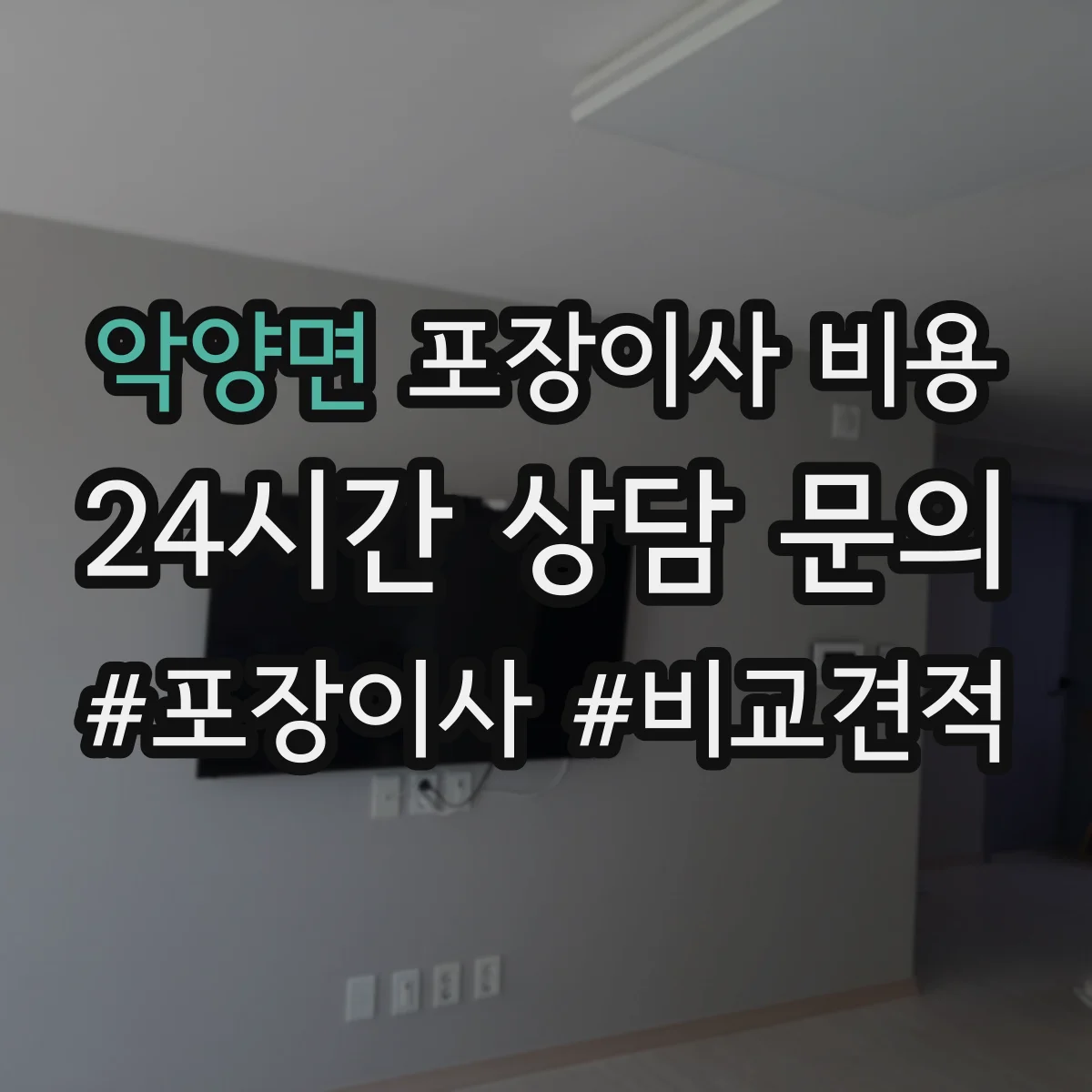 악양면 포장이사 비용