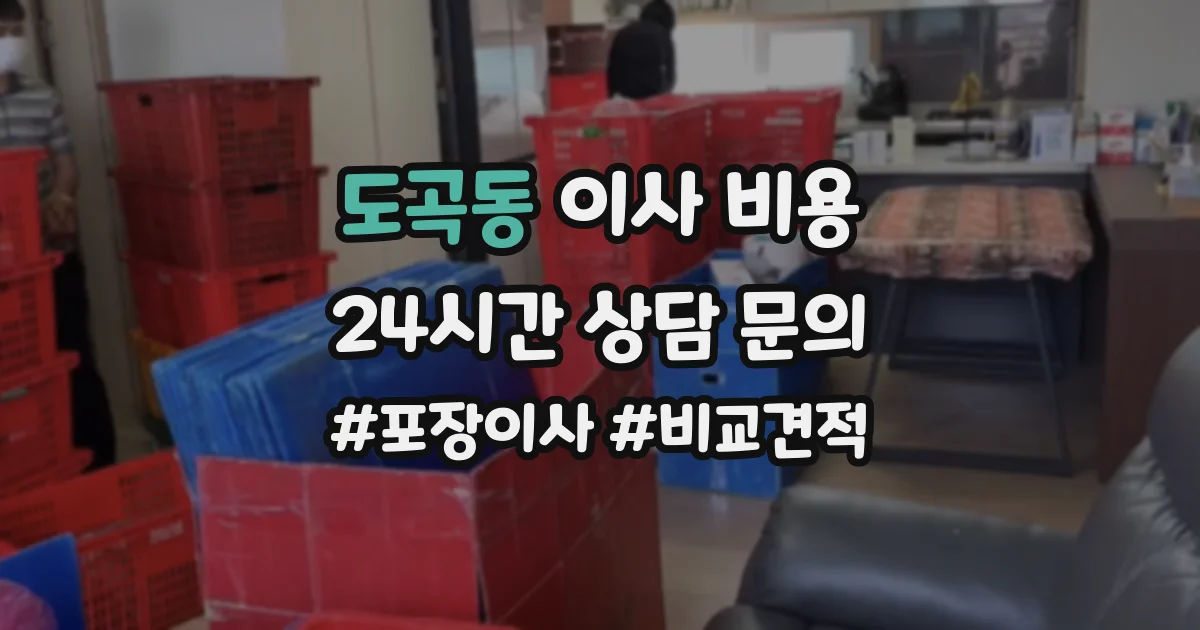 도곡동 이사 비용