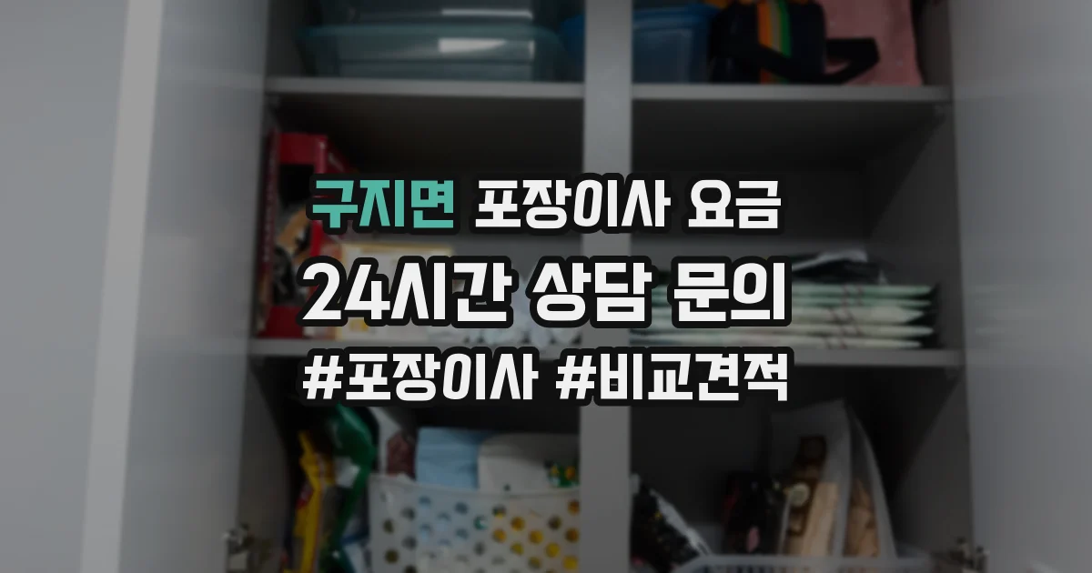 구지면 포장이사 요금