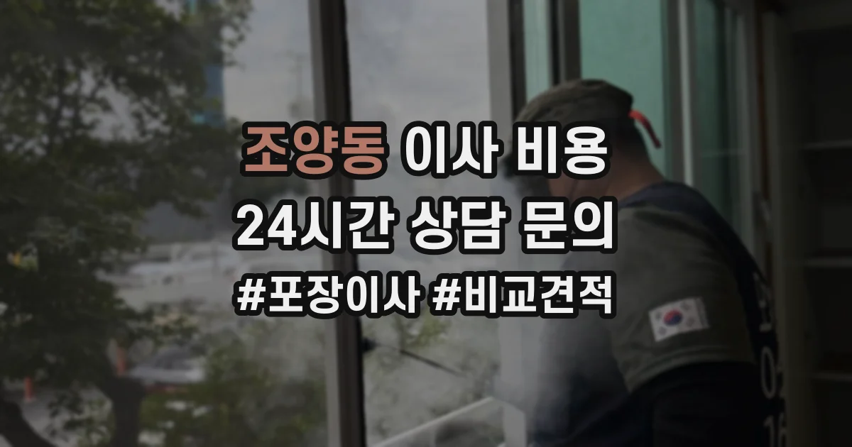조양동 이사 비용