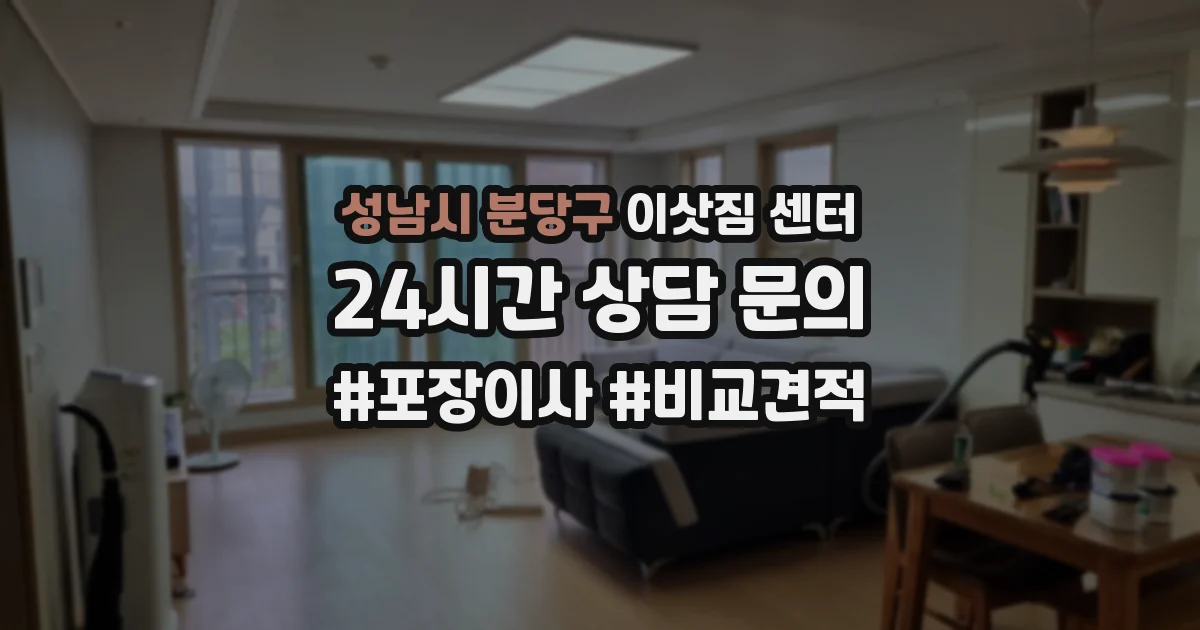 성남시 분당구 이삿짐 센터
