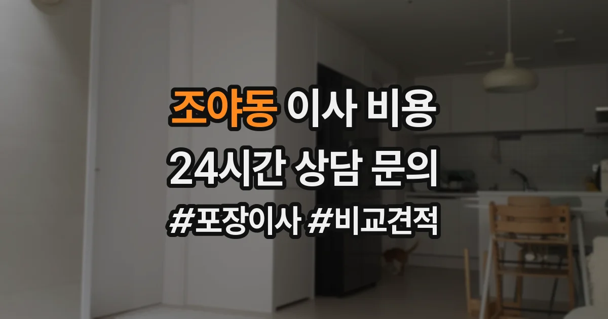조야동 이사 비용