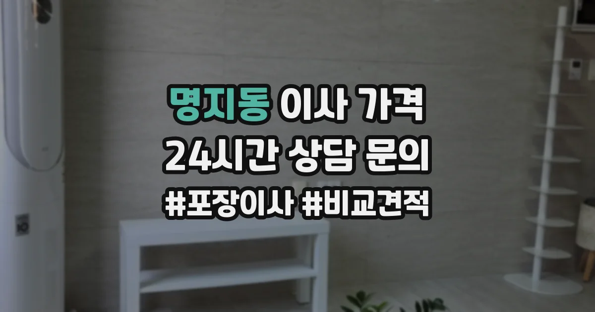 명지동 이사 가격