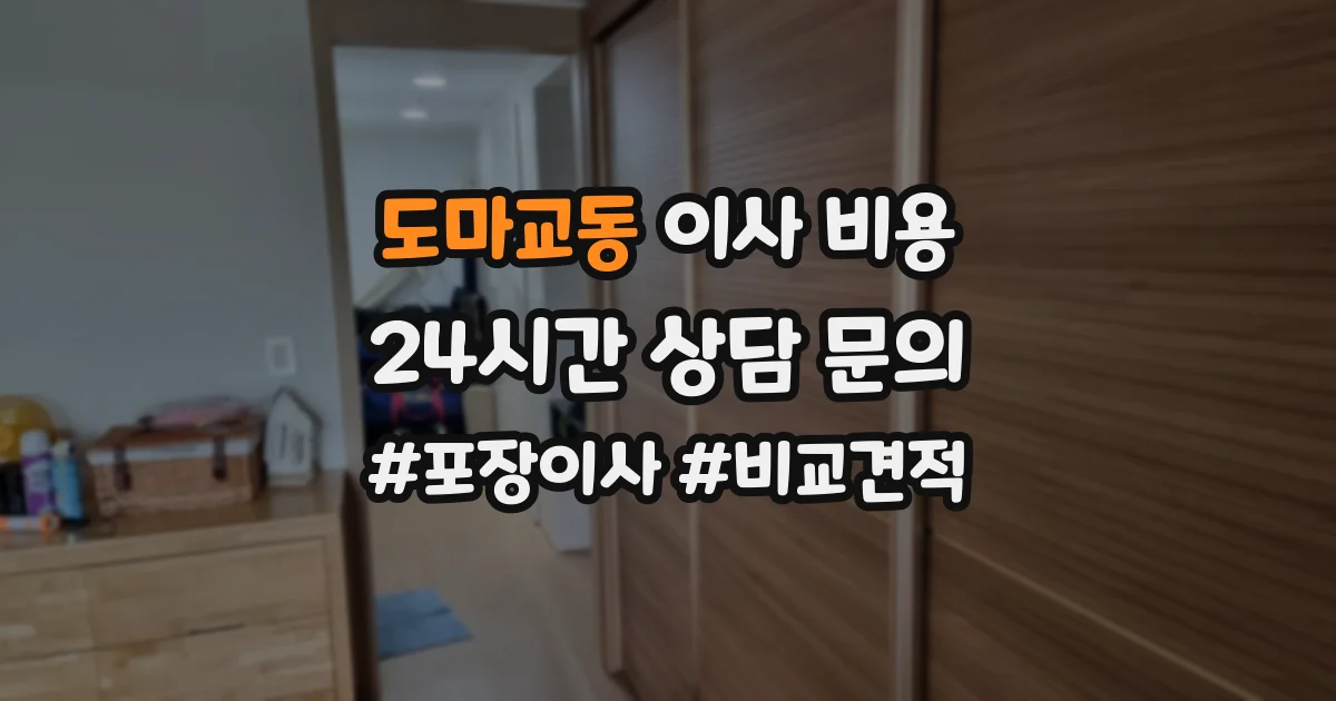 도마교동 이사 비용
