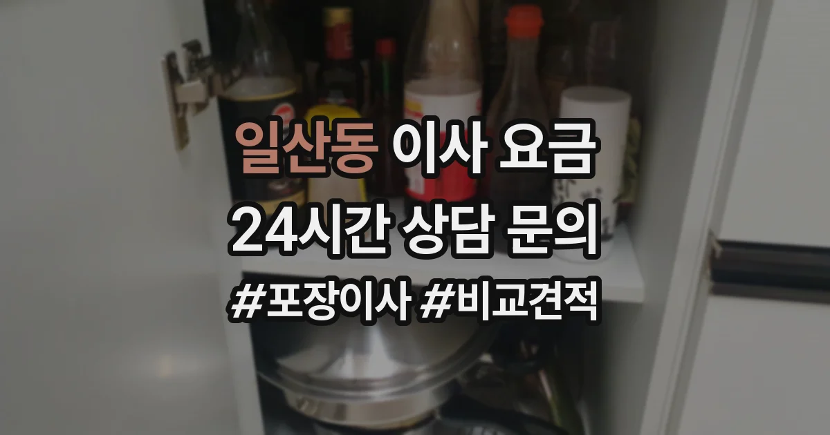 일산동 이사 요금