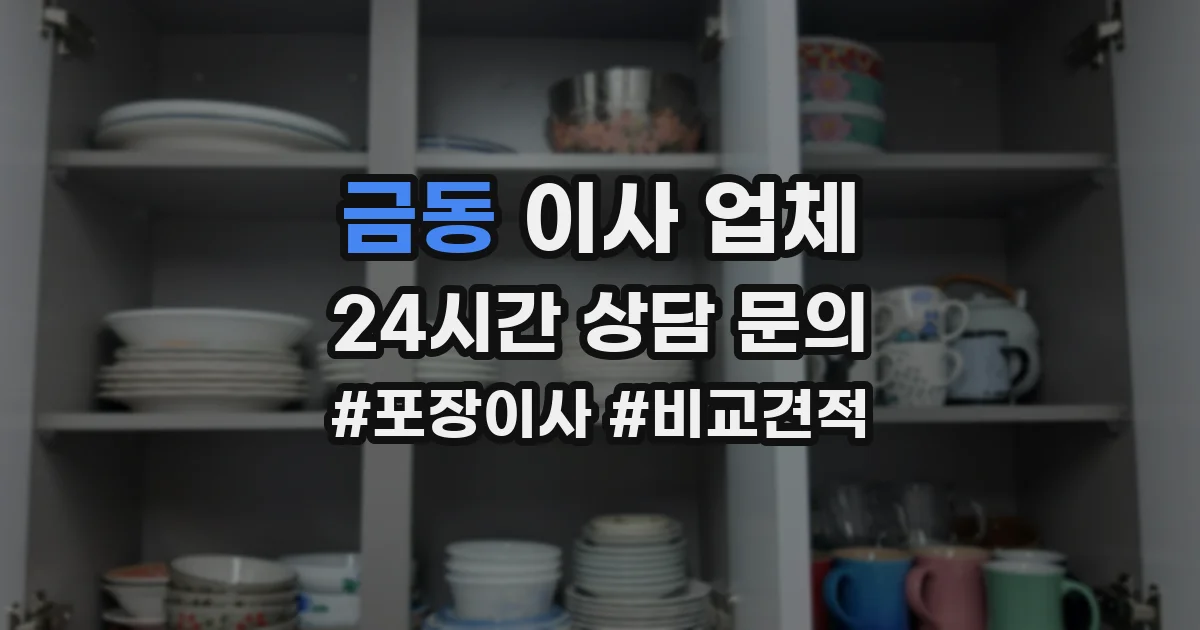 금동 이사 업체