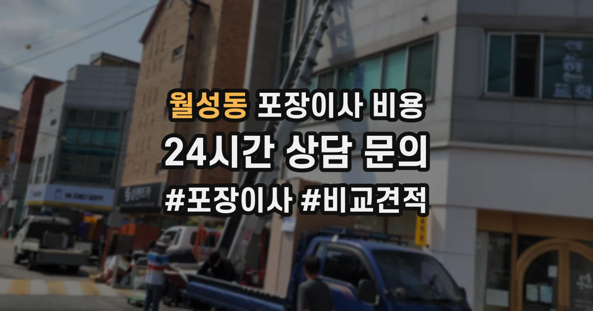 월성동 포장이사 비용