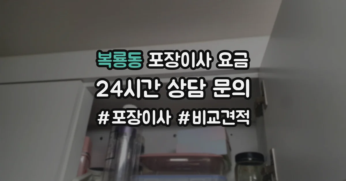 복룡동 포장이사 요금