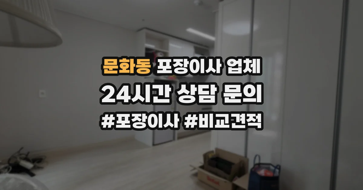 문화동 포장이사 업체
