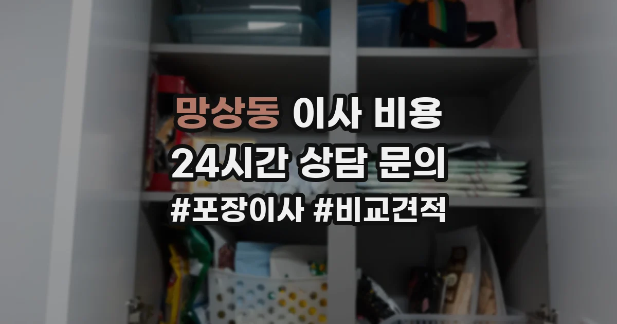 망상동 이사 비용