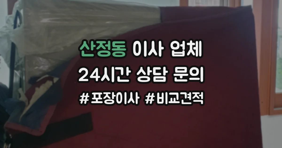 산정동 이사 업체