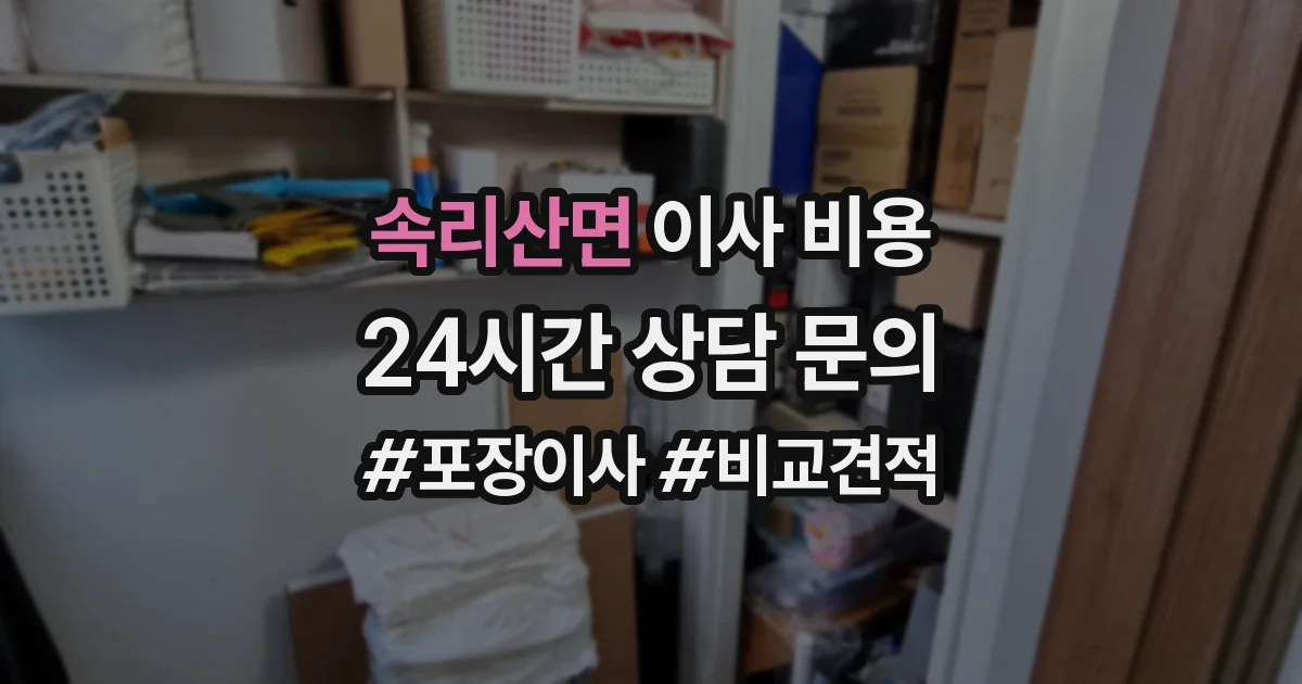 속리산면 이사 비용