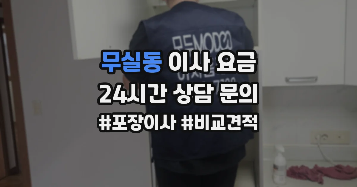 무실동 이사 요금
