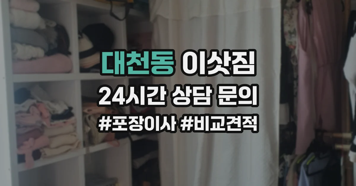 대천동 이삿짐