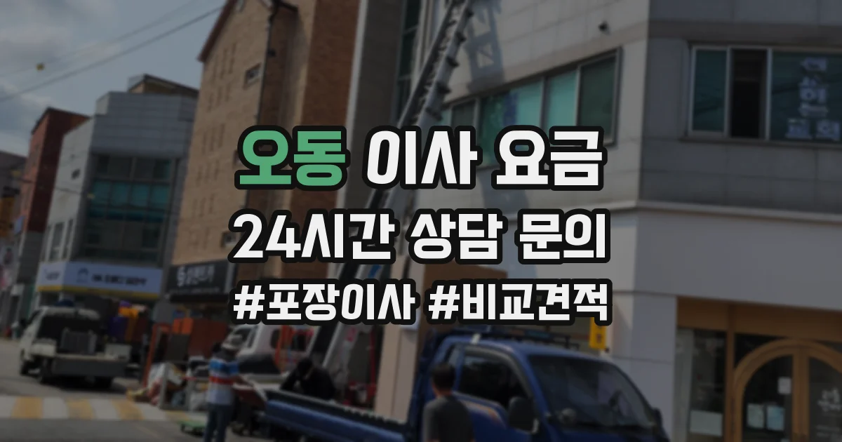 오동 이사 요금
