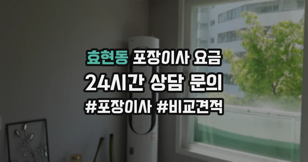 효현동 포장이사 요금