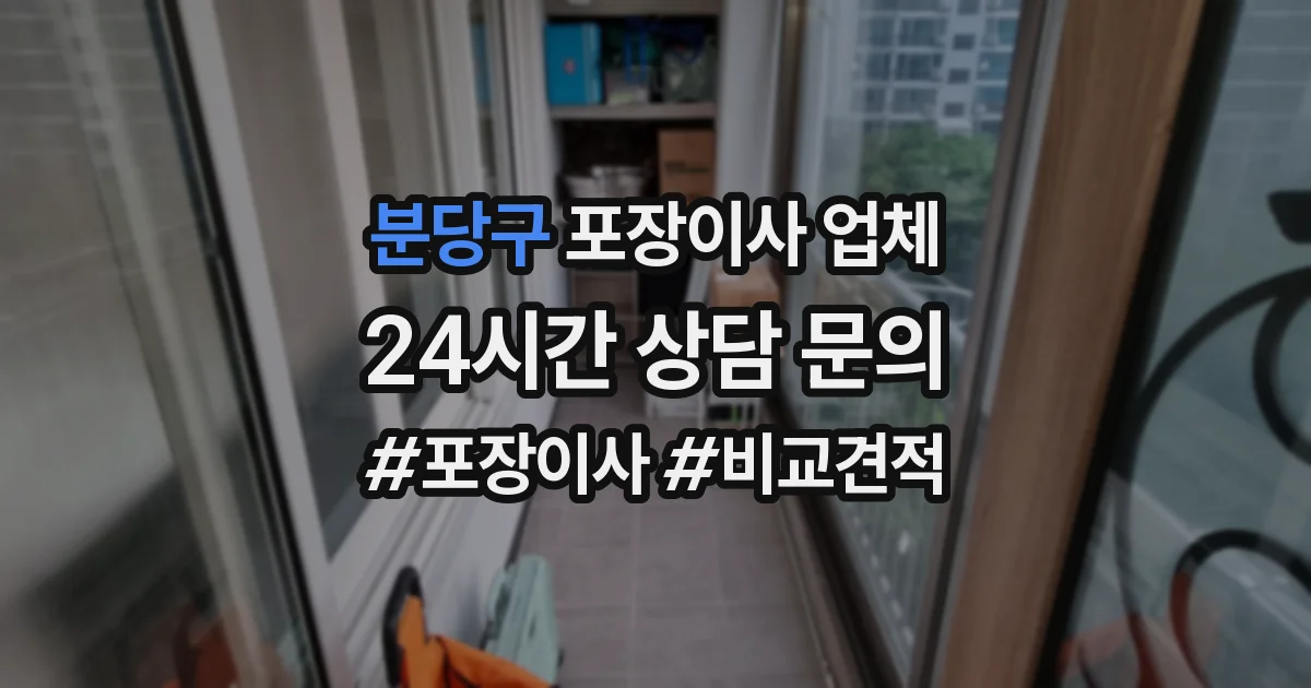 분당구 포장이사 업체