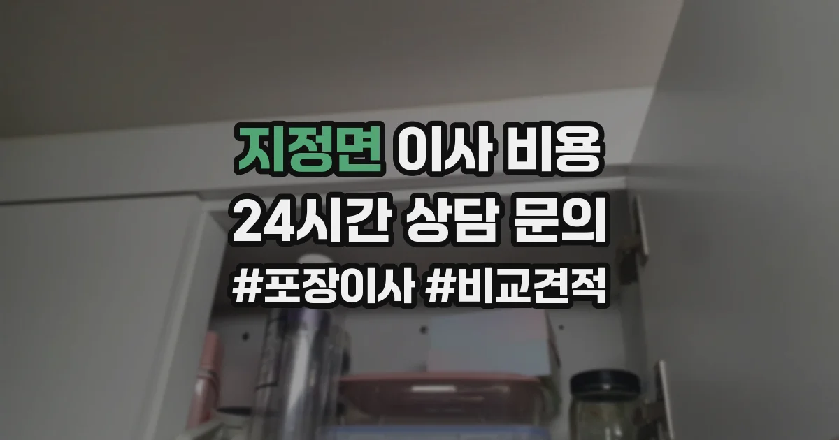 지정면 이사 비용