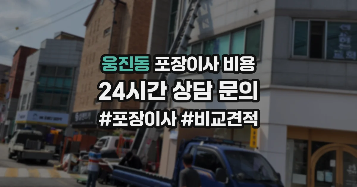 웅진동 포장이사 비용