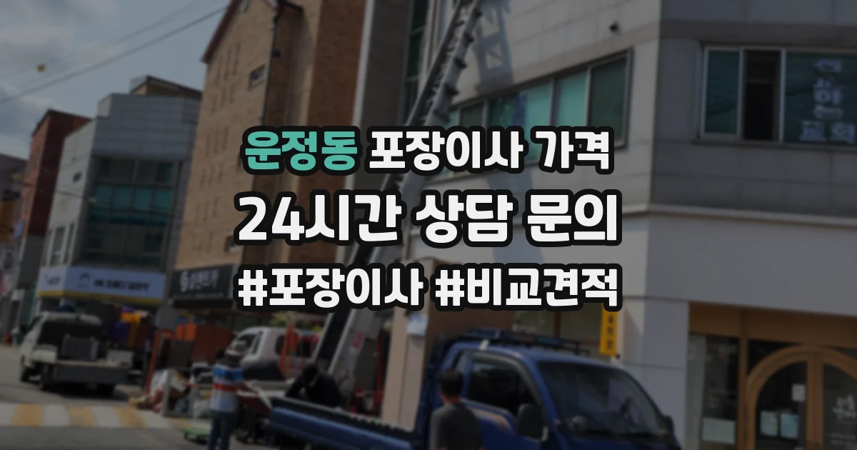 운정동 포장이사 가격