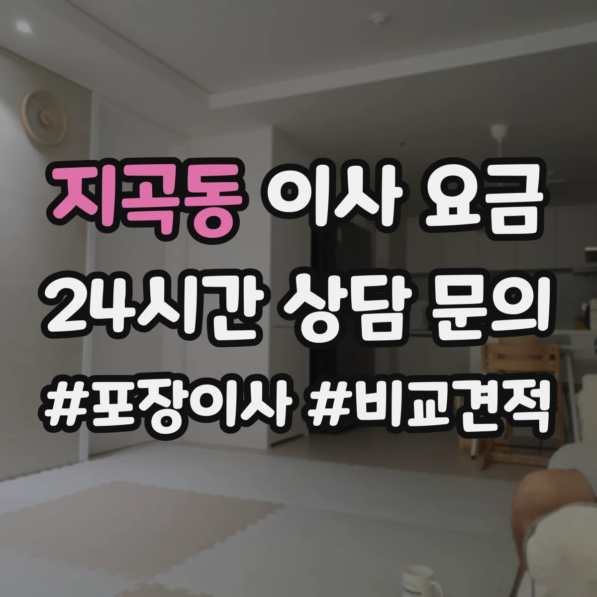 지곡동 이사 요금