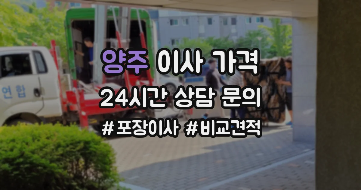 양주 이사 가격