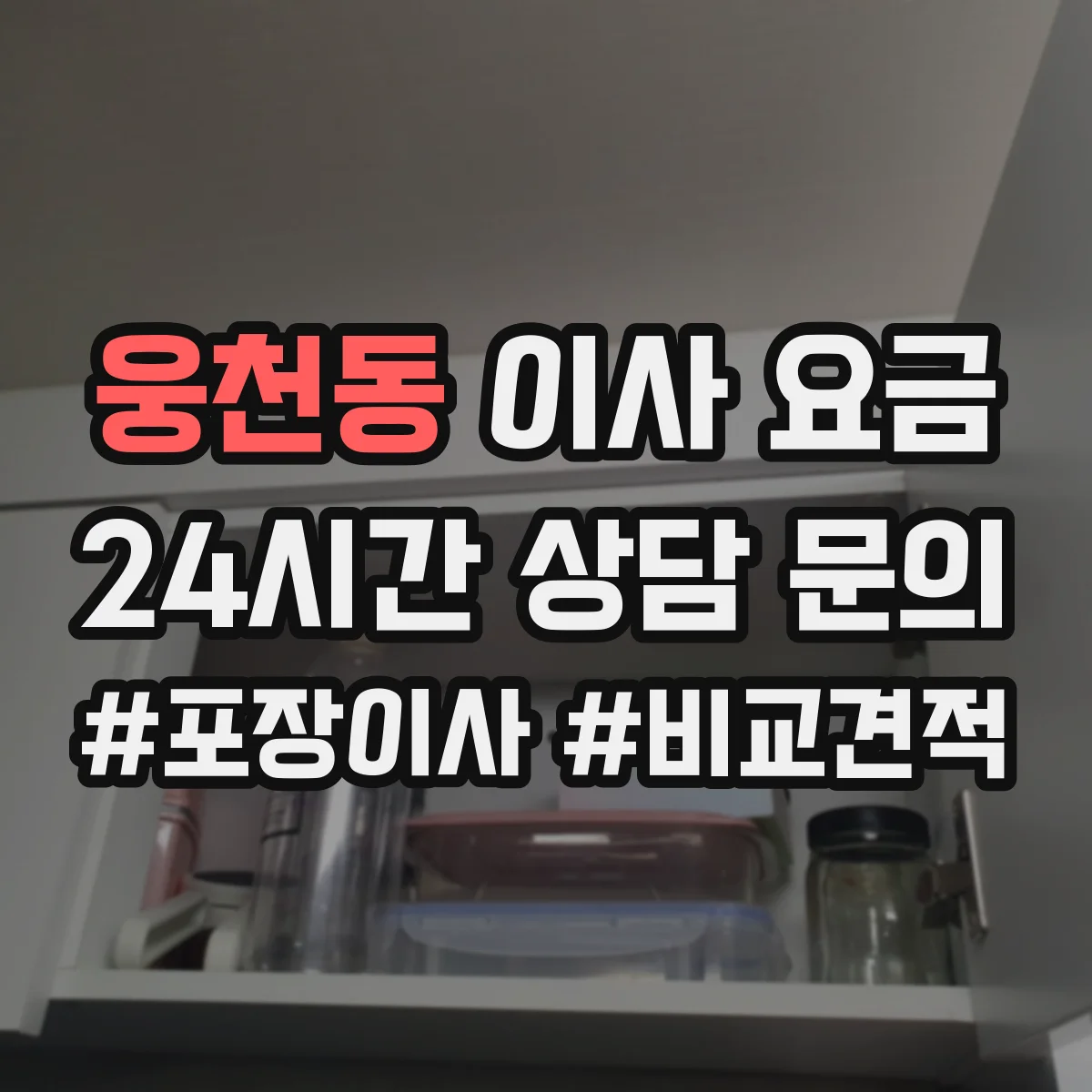 웅천동 이사 요금