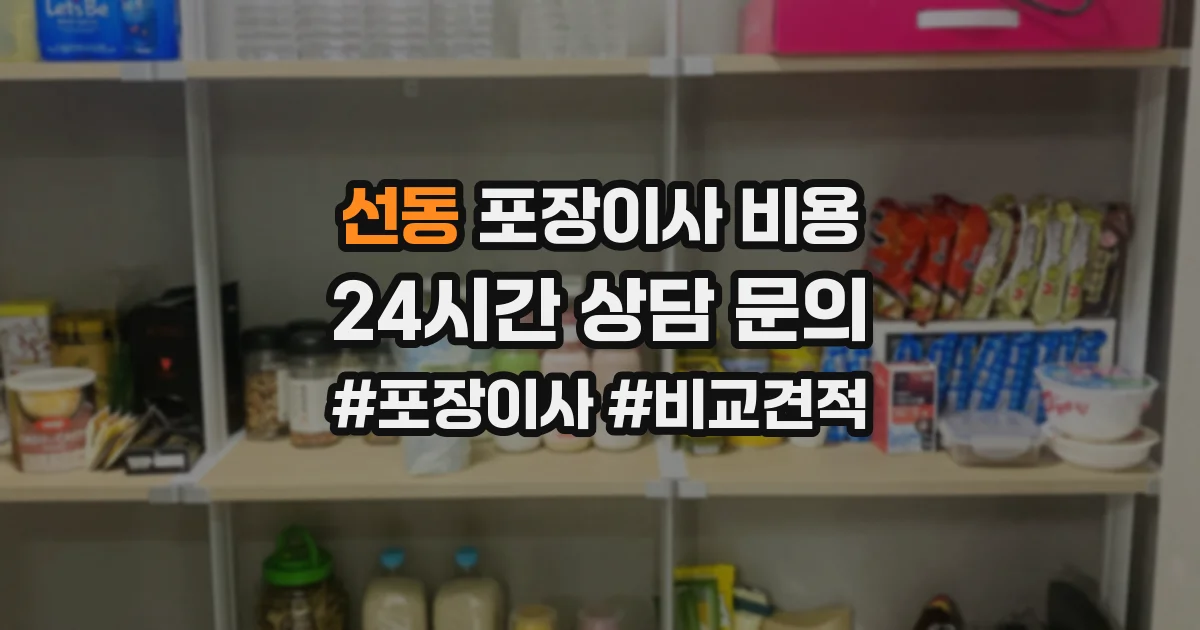 선동 포장이사 비용