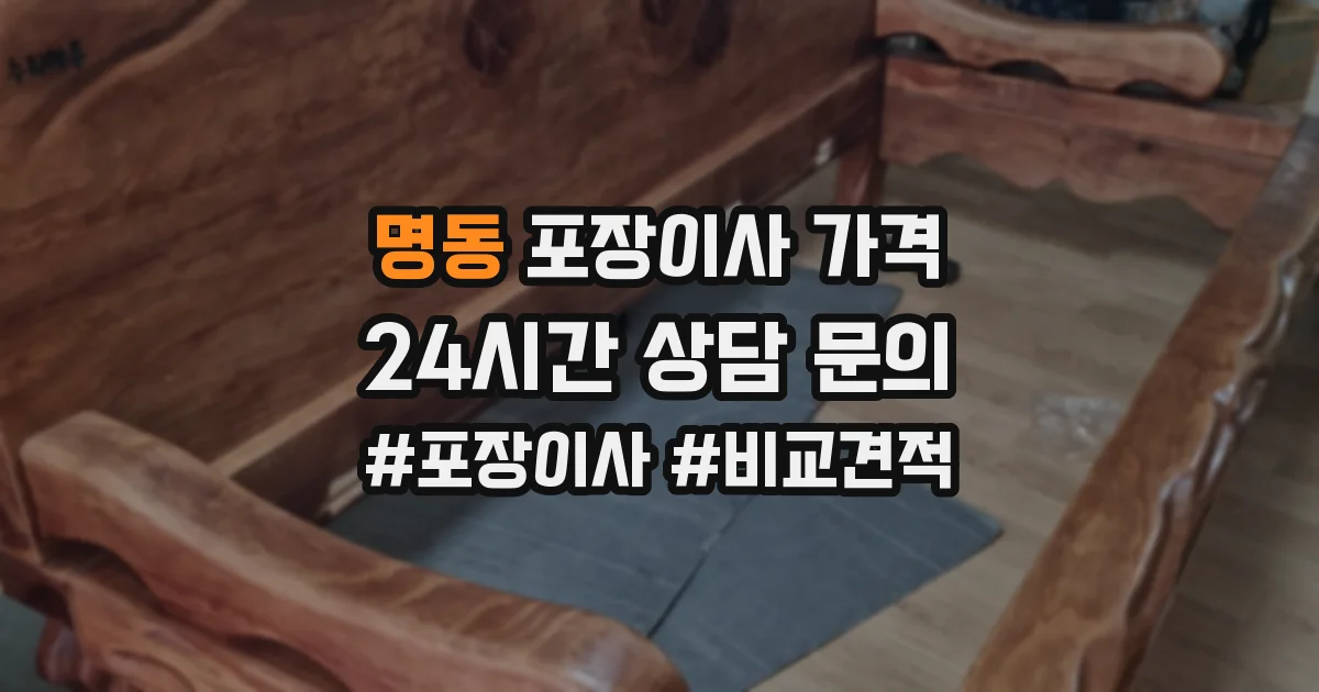명동 포장이사 가격