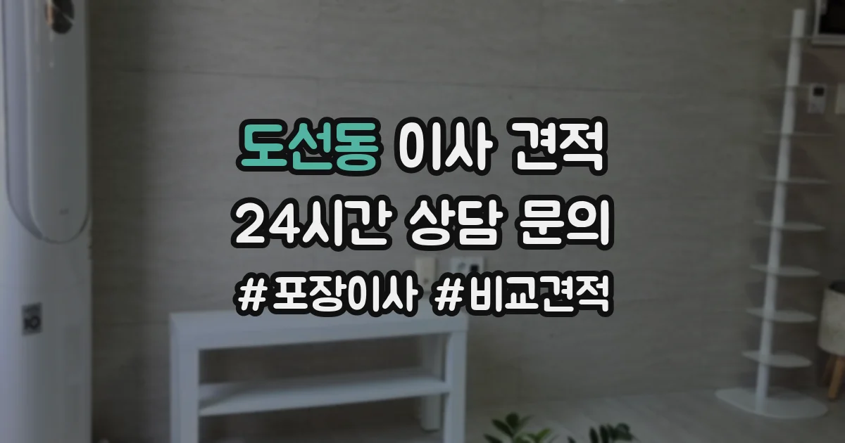 도선동 이사 견적