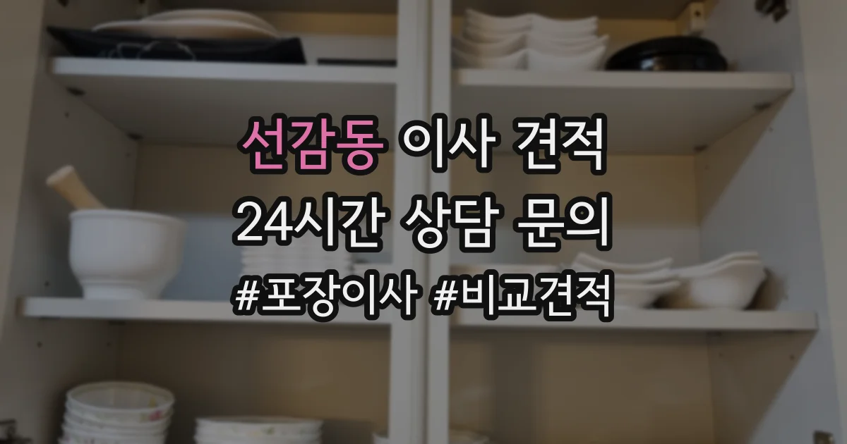 선감동 이사 견적