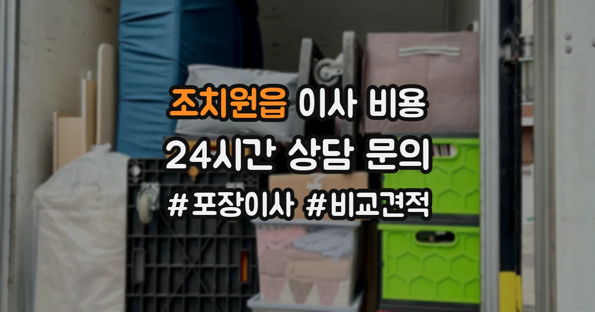 조치원읍 이사 비용