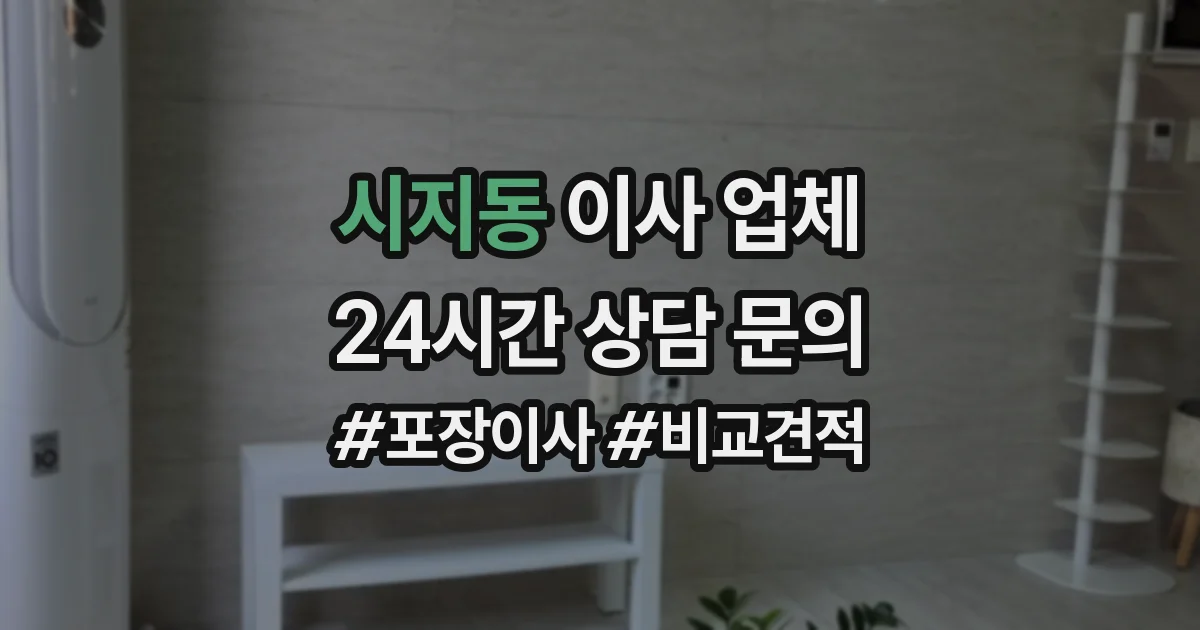 시지동 이사 업체