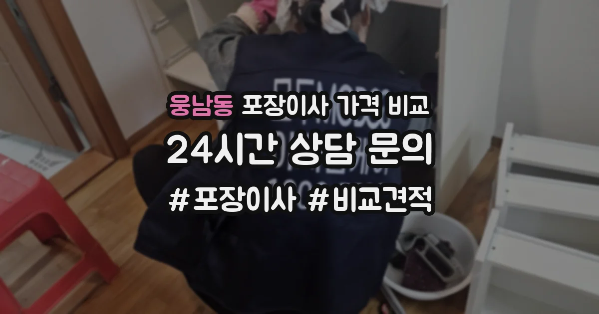 웅남동 포장이사 가격 비교