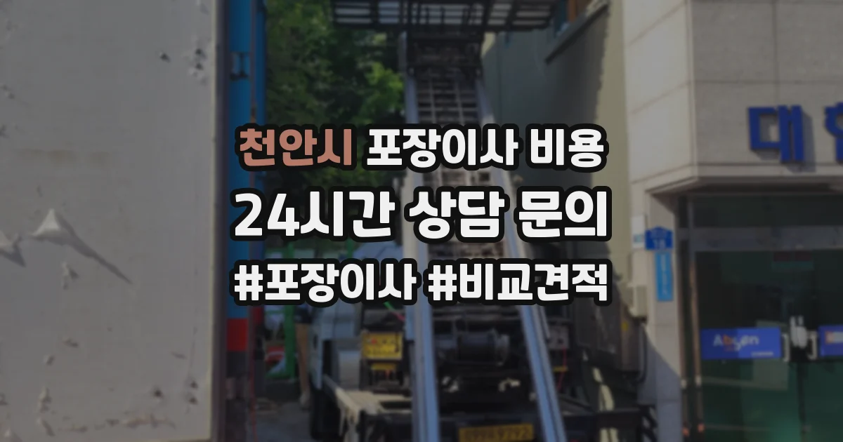천안시 포장이사 비용