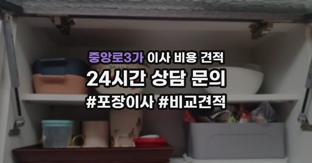 중앙로3가 이사 비용 견적